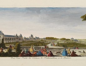 RIGAUD, J. -  Veüe d'une Partie du Château de Fontainebleau et du Parterre.