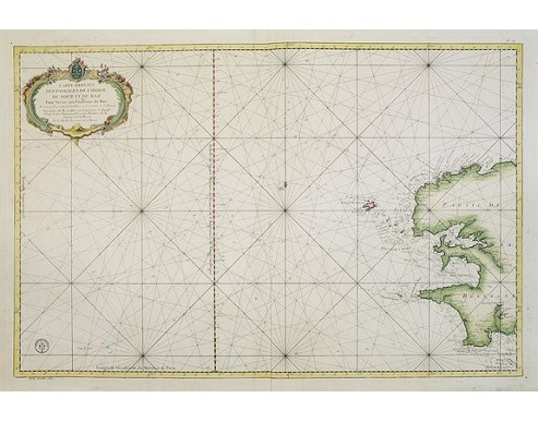 BELLIN, J.N. - Carte réduite des Passages de l'Iroise du Four et du Raz. . . N°27. .. BELLIN, J.N. - Carte réduite des Passages de l'Iroise du Four et du Raz. . . N°27. ..
