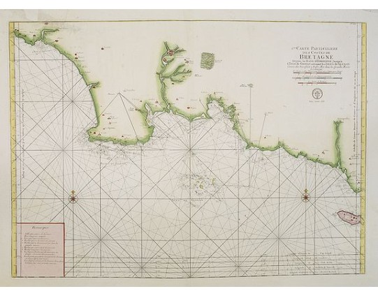 DÉPÔT GÉNÉRAL DE LA MARINE. - 6.me Carte Particuliere des Costes de Bretagne depuis la Baye d' Hodierne jusqu' a l' Isle de Groa. . . N°26. DÉPÔT GÉNÉRAL DE LA MARINE. - 6.me Carte Particuliere des Costes de Bretagne depuis la Baye d' Hodierne jusqu' a l' Isle de Groa. . . N°26.