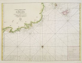DÉPÔT GÉNÉRAL DE LA MARINE. -  4.me Carte Particulière des Costes de Bretagne depuis l'Anse de Goulven jusqu'a l' Isle d' Ouessant. . . N°24.