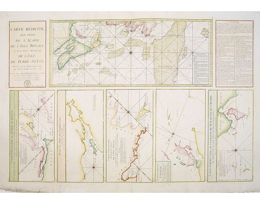 DÉPÔT GÉNÉRAL DE LA MARINE. -  Carte Réduite, Des Côtes De L' Acadie, De L' Isle Royale.. Et de la Partie Méridionale De L' Isle De Terre Neuve..