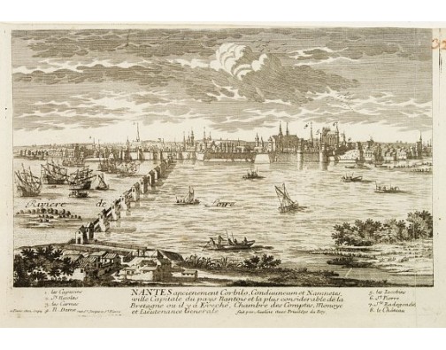 AVELINE, P. / CREPY. - Nantes, ancienement Corbilo, Condiuineum et Namnetes, ville Capitale du pays Nantois et la plus considérable de la Bretagne.. AVELINE, P. / CREPY. - Nantes, ancienement Corbilo, Condiuineum et Namnetes, ville Capitale du pays Nantois et la plus considérable de la Bretagne..