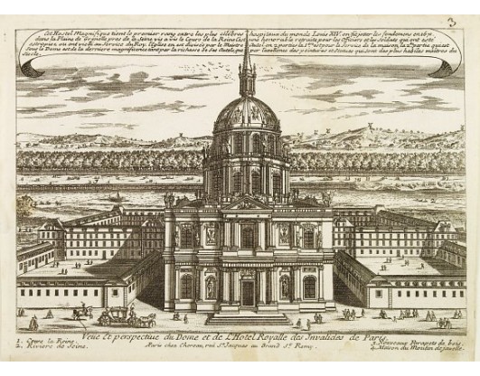 CHEREAU, J. - Veüe Et perspective du Dome et de L'Hotel Royalle des Invalides de Paris. CHEREAU, J. - Veüe Et perspective du Dome et de L'Hotel Royalle des Invalides de Paris.