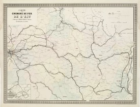 NAPOLÉON CHAIX. -  Carte des Chemins de Fer de l'Est.
