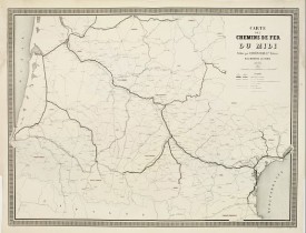 NAPOLÉON CHAIX. -  Carte des Chemins de Fer du Midi.