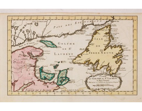 HARREVELT, E. van / CHANGUION, D.J. - Carte du Golphe de St.Laurent et Pays Voisins.. HARREVELT, E. van / CHANGUION, D.J. - Carte du Golphe de St.Laurent et Pays Voisins..