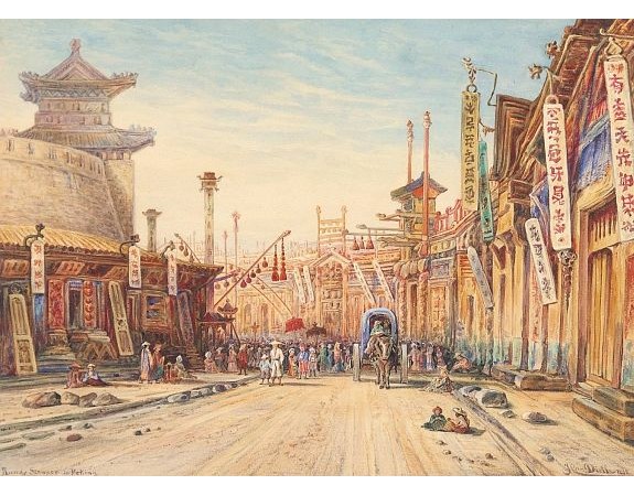 DIETH, H. - Strasse in Peking. DIETH, H. - Strasse in Peking.