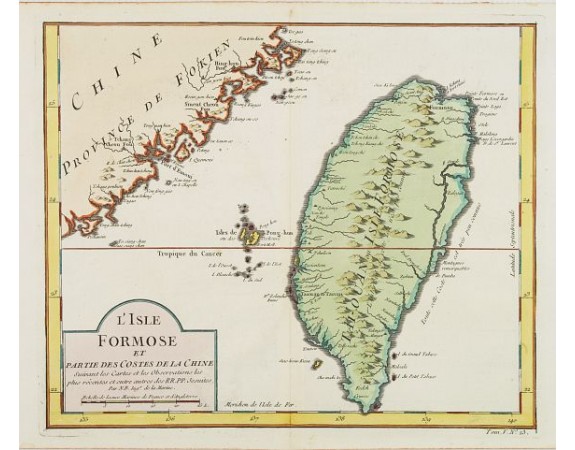 BELLIN, J.N. - L'Isle Formose et Partie des Costes de la Chine. BELLIN, J.N. - L'Isle Formose et Partie des Costes de la Chine.