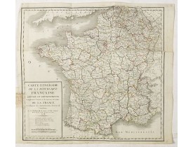 ROBERT DE VAUGONDY, G. -  Carte Itinéraire de la République Française divisée en Départements..