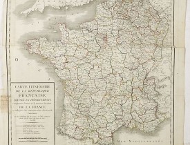 ROBERT DE VAUGONDY, G. -  Carte Itinéraire de la République Française divisée en Départements..