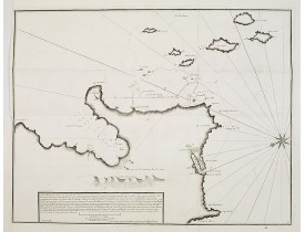 AYROUARD, J. -  Carte d'une partie de la côte de l' îsle de Corse contenant de puis le Cap de fen. . . AYROUARD, J. -  Carte d'une partie de la côte de l' îsle de Corse contenant de puis le Cap de fen. . .