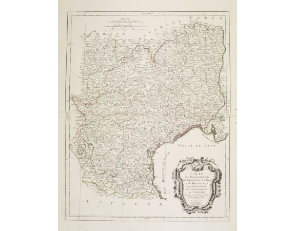 SANTINI, P. / REMONDINI, M. -  Carte des Gouvernements de Languedoc, de Foix et de Roussillon..