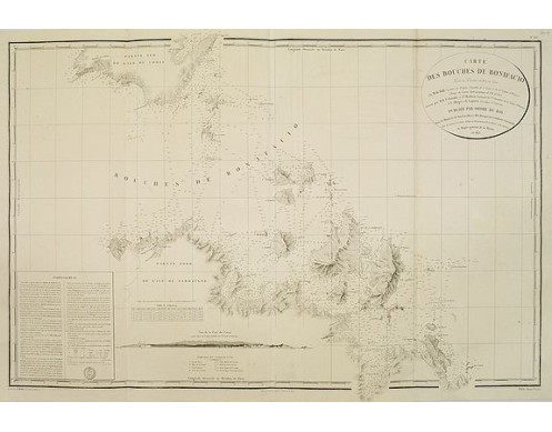 DÉPÔT DE LA MARINE. - Carte des Bouches de Bonifacio. DÉPÔT DE LA MARINE. - Carte des Bouches de Bonifacio.