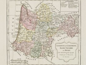 VAUGONDY, R. / DELAMARCHE. -  Guienne et Gascogne, Basse Navarre et Bearn.