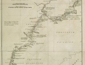 ANONYME. -  Reis-kaart van het Britsche gezantschap van Hang-choe-foe naar Quang-choe-foe of Kanton in China.