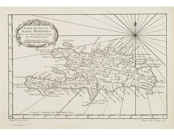 BELLIN, J.N. -  Carte de L'Isle de Saint Domingue. . .