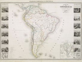VUILLEMIN, A. -  Nouvelle carte Illustrée de l'Amérique du Sud . .