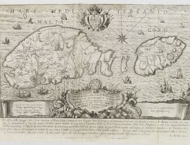BOVA, A. -  Pianta Geografia delle Isole di Malta, e Gozo della Sagra Religione Gerosolimitana di S. Giovanni delineata, ed incisa in quest anno 1761.