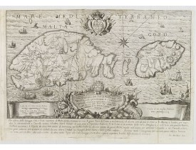 BOVA, A. -  Pianta Geografia delle Isole di Malta, e Gozo della Sagra Religione Gerosolimitana di S. Giovanni delineata, ed incisa in quest anno 1761.