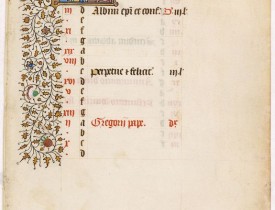 BOOK OF HOURS - A manuscript leaf from a Book of Hours.