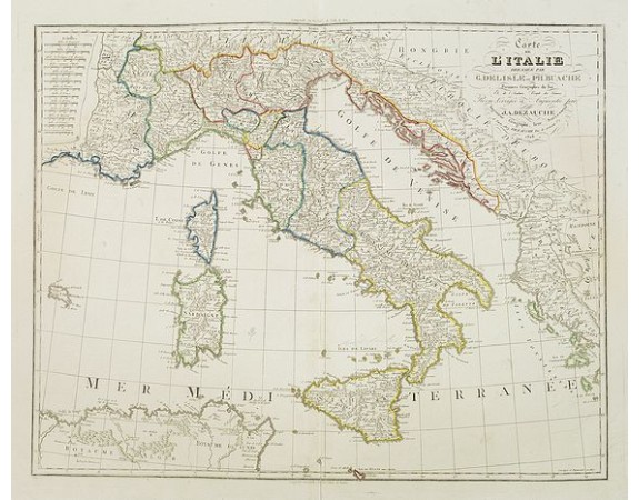 DELISLE, G./ BUACHE, Ph. ./ DEZAUCHE, J. - Carte de l'Italie Dréssée par G. Delisle et Ph. Buache. . .Revue et corrigée et augmentée par J. A. Dezauche. . . DELISLE, G./ BUACHE, Ph. ./ DEZAUCHE, J. - Carte de l'Italie Dréssée par G. Delisle et Ph. Buache. . .Revue et corrigée et augmentée par J. A. Dezauche. . .