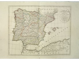 DELISLE, G. / BUACHE, P. / DEZAUCHE, J. A. -  Carte de l’Espagne Dressée par Guillaume Delisle sur la description de Rodrigo Mendez Sylva . . .. Le tout augmenté et vérifié en 1789. Par Phil. Buache, de l’Académie des Sciences.