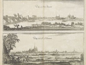 MERIAN, C. -  Prosp. De la Vil: Poissy. Prosp. De la Vil: St. Denis.