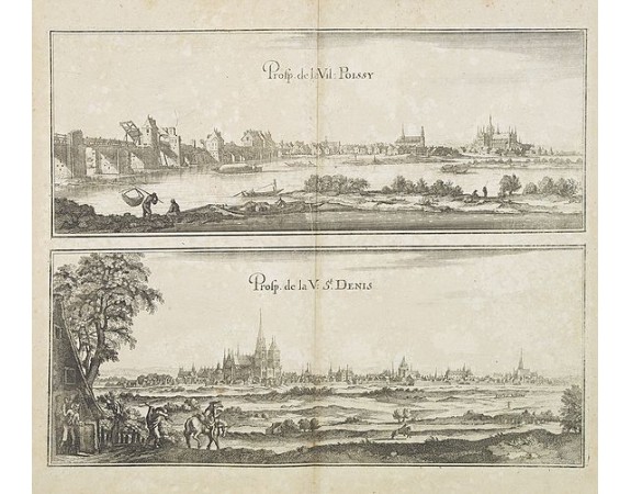 MERIAN, C. -  Prosp. De la Vil: Poissy. Prosp. De la Vil: St. Denis.