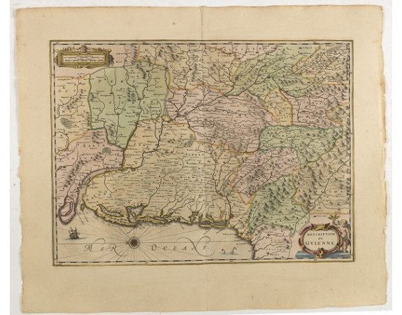 JANSSONIUS, J. - Description du Guienne. JANSSONIUS, J. - Description du Guienne.