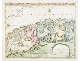 OTTENS, R. / J. -  Nouvelle carte du Roiaume D'Alger divisée en toutes ses provinces, avec une partie due cotes D'Espagne . . . OTTENS, R. / J. -  Nouvelle carte du Roiaume D'Alger divisée en toutes ses provinces, avec une partie due cotes D'Espagne . . .