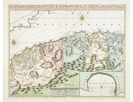 OTTENS, R. / J. -  Nouvelle carte du Roiaume D'Alger divisée en toutes ses provinces, avec une partie due cotes D'Espagne . . .