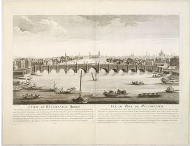CHEREAU, J. / AVELINE, P.A. -  A view of Westminster bridge.  Vue du pont Westminster. CHEREAU, J. / AVELINE, P.A. -  A view of Westminster bridge.  Vue du pont Westminster.