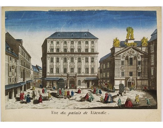 CHEREAU, J. - Vue du palais de Visendic. CHEREAU, J. - Vue du palais de Visendic.