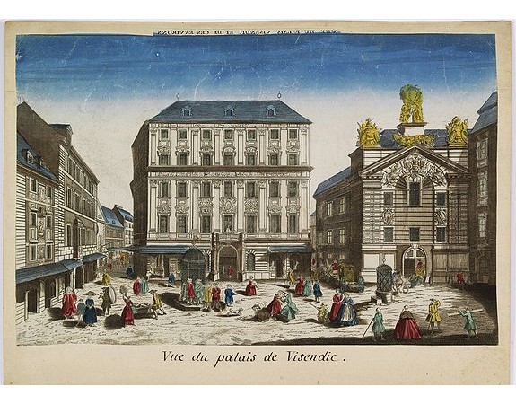 CHEREAU, J. - Vue du palais de Visendic. CHEREAU, J. - Vue du palais de Visendic.