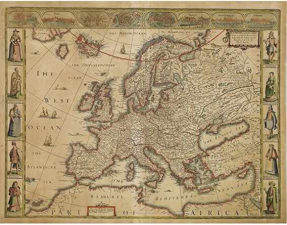 SPEED, J./ BASSET, T. / CHISWELL, R. -  EUROP, and the cheife Cities contayned therin described. . .