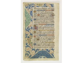 BOOK OF HOURS -  Manuscript leaf from a Book of Hours on vellum.
