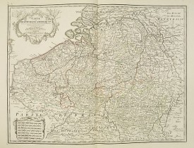 DELISLE, G ./ BUACHE, Ph. / DEZAUCHE, J. -  Carte Des Pays Bas Catholiques Dressée. . .