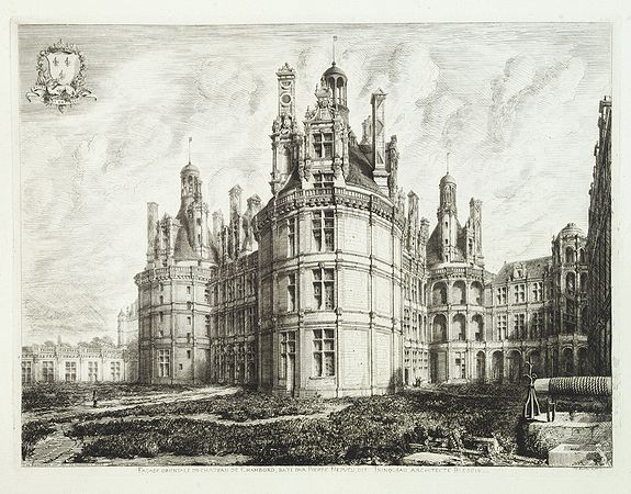 ROCHEBRUNE de, O. G. - Façade orientale du château de Chambord, bati par Pierre Nepveu, dit Trinqueau, architecte Blesois. ROCHEBRUNE de, O. G. - Façade orientale du château de Chambord, bati par Pierre Nepveu, dit Trinqueau, architecte Blesois.