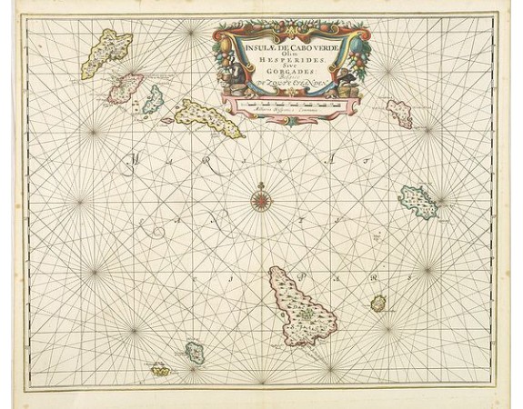 JANSSONIUS, J. - Insulae de Cabo Verde olim Hesperides sive .. Zoute Eylanden. JANSSONIUS, J. - Insulae de Cabo Verde olim Hesperides sive .. Zoute Eylanden.
