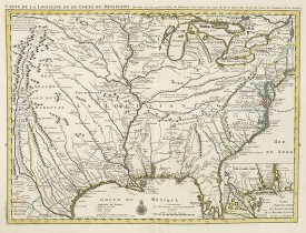 COVENS, J. / MORTIER, C. - Carte de la Louisiane et du Cours du Mississipi Dressée sur un grand nombre de Memoires..