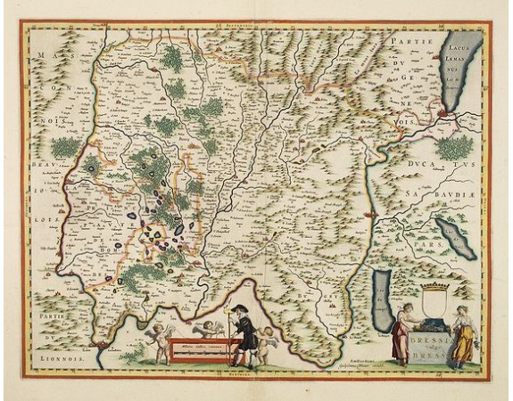 BLAEU, W. -  Bressia vulgo Bresse. [Coloured by Van Santen]