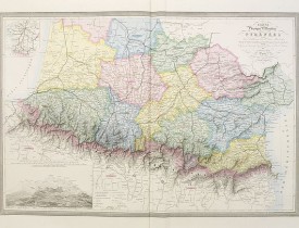 LOGEROT, A. / VUILLEMIN, A. -  Carte physique et routière des Pyrénées.