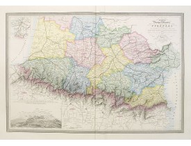 LOGEROT, A. / VUILLEMIN, A. -  Carte physique et routière des Pyrénées.