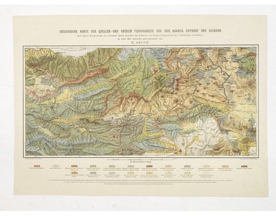 ABICH, H. - Geologische Karte der Quellen-und Oberen Flussgebiete des Kur, Araxes, Euphrat und Djorokh ABICH, H. - Geologische Karte der Quellen-und Oberen Flussgebiete des Kur, Araxes, Euphrat und Djorokh