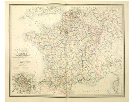LOGEROT, A. / VUILLEMIN, A. -  Carte générale des voies de communication de la France et des états limitrophes. LOGEROT, A. / VUILLEMIN, A. -  Carte générale des voies de communication de la France et des états limitrophes.