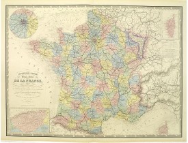 LOGEROT, A. / FREMIN, A. R. -  Nouvelle Carte physique et routière de la France. LOGEROT, A. / FREMIN, A. R. -  Nouvelle Carte physique et routière de la France.