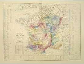 LOGEROT, A. /MASSALOUP. -  Carte vinicole indiquant les principaux crûs de la France.