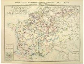 LOGEROT, A. / VUILLEMIN. -  Carte spéciale des chemins de fer de la France et de l'Allemagne. LOGEROT, A. / VUILLEMIN. -  Carte spéciale des chemins de fer de la France et de l'Allemagne.
