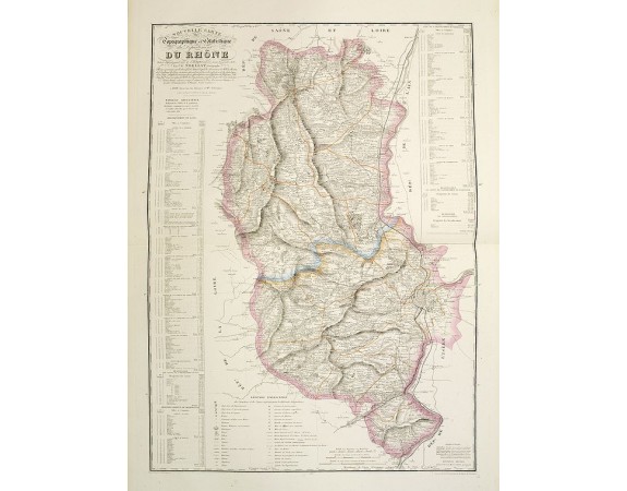 LOGEROT, A. / NOELLAT, J. B. -  Nouvelle Carte topographique et statistique du département du Rhône.