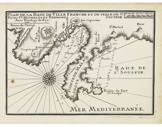 MICHELOT, H. / BREMOND, L. - Plan de la Baye de Ville Franche et de celle de St. Souspir. (Villefranche-sur-Mer) MICHELOT, H. / BREMOND, L. - Plan de la Baye de Ville Franche et de celle de St. Souspir. (Villefranche-sur-Mer)